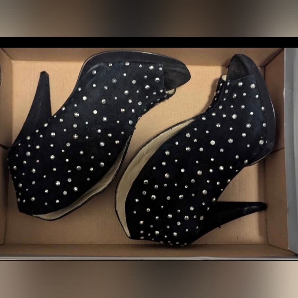INC International Concepts Black Studded Heels